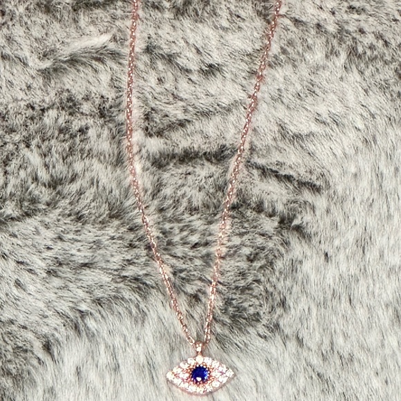 ✨2X Host Pick✨Sapphire Evil Eye Necklace- Rose Gold - Picture 5 of 11